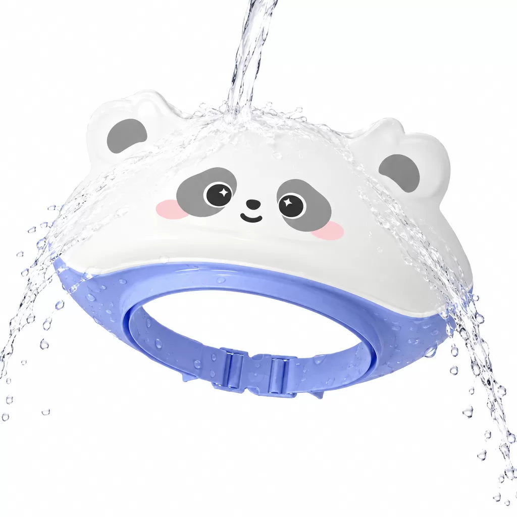 Visera de baño Serenova desviando el agua gracias a su ala rígida